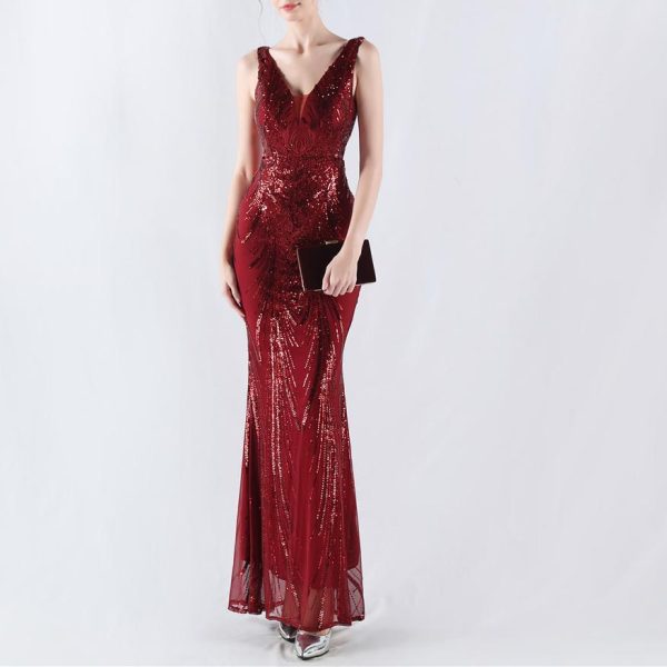 Floral Sequin Beaded Evening Dress with Cloak