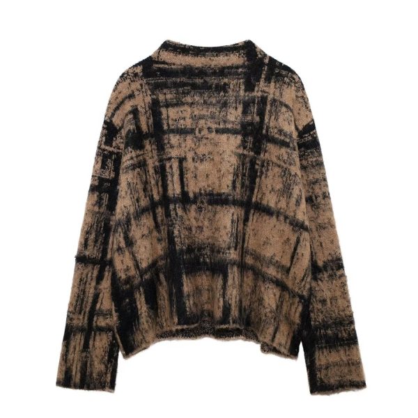 Women’s Plaid Jacquard Sweater and Skirt Set - Image 4