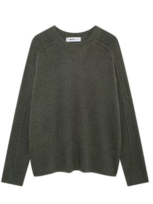 Women’s Round Neck Plain Stitch Pullover Long Sleeve Knitted Top