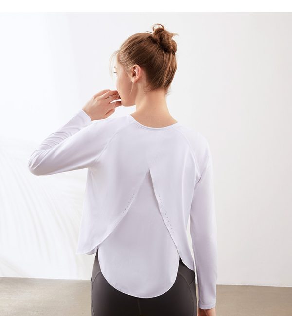 Split Back Yoga & Running Quick-Dry Long Sleeve Top - Image 2