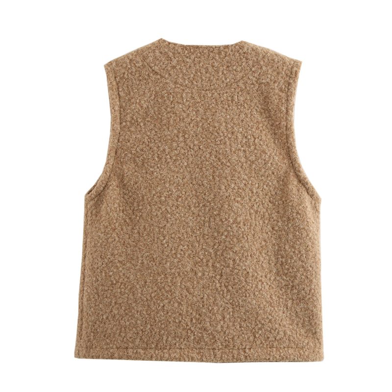 Women’s Bow Tie Sleeveless V-Neck Vest Cardigan for Autumn & Winter - Image 5