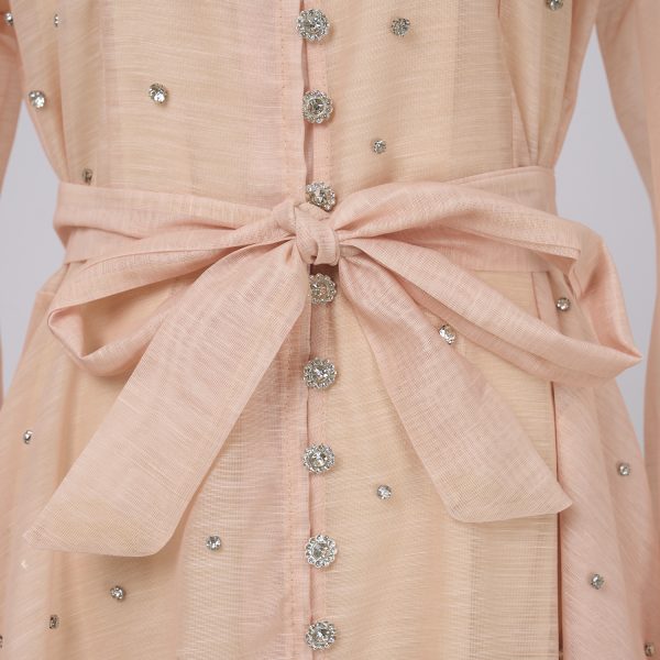 Solid Color Belted A-Line Dress with Suspenders for Spring and Autumn - Image 7