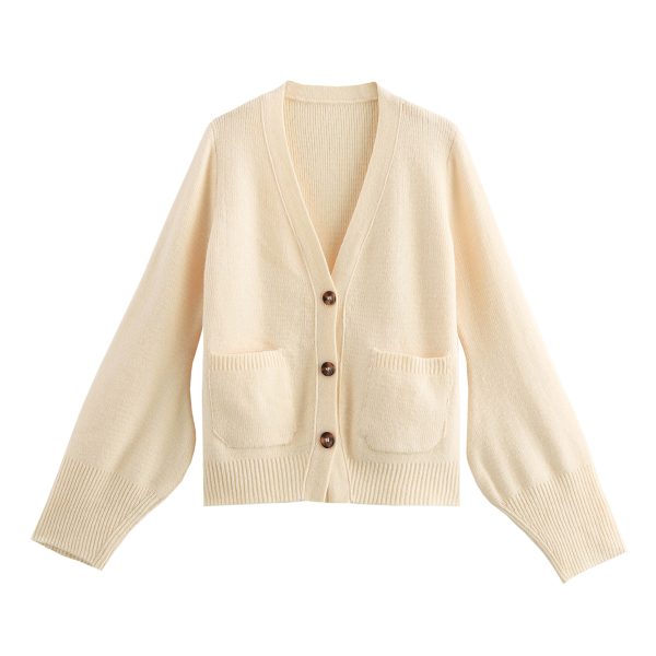 Stylish Knitted Cardigan with Pockets – Fall Women’s Casual Wear