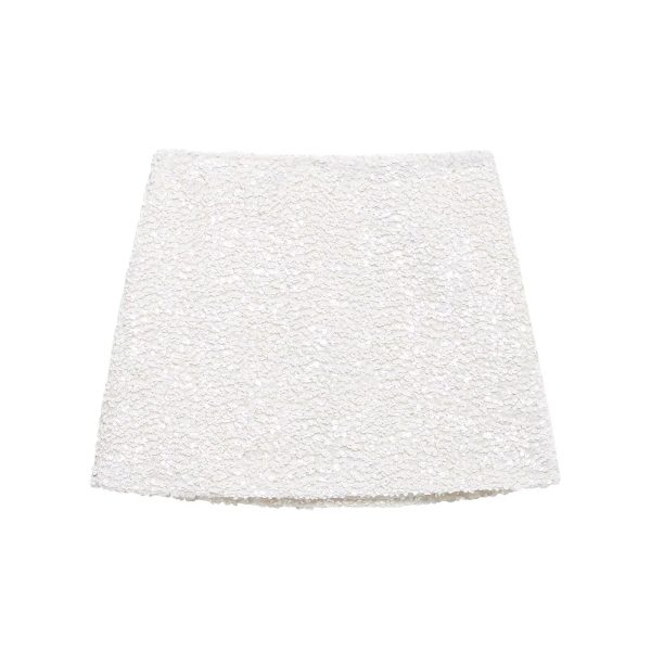 Fashionable Beaded A-Line Short Skirt for Winter Women - Image 2