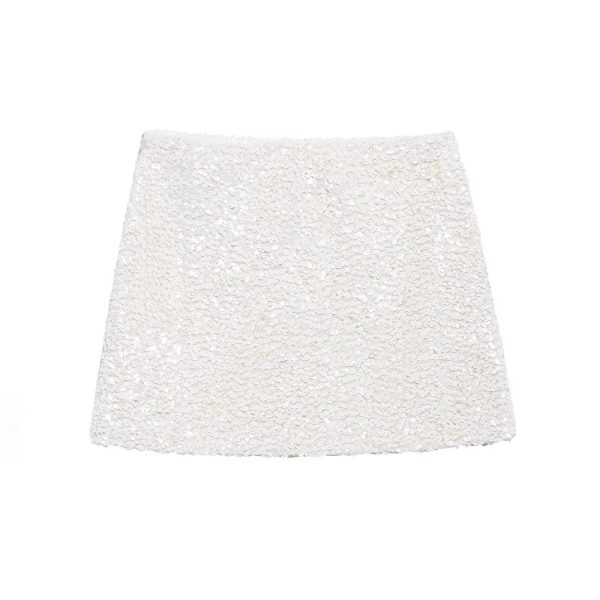 Fashionable Beaded A-Line Short Skirt for Winter Women - Image 3