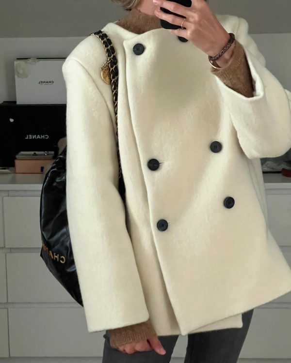 Thickened Hem Irregular Asymmetric Woolen Coat