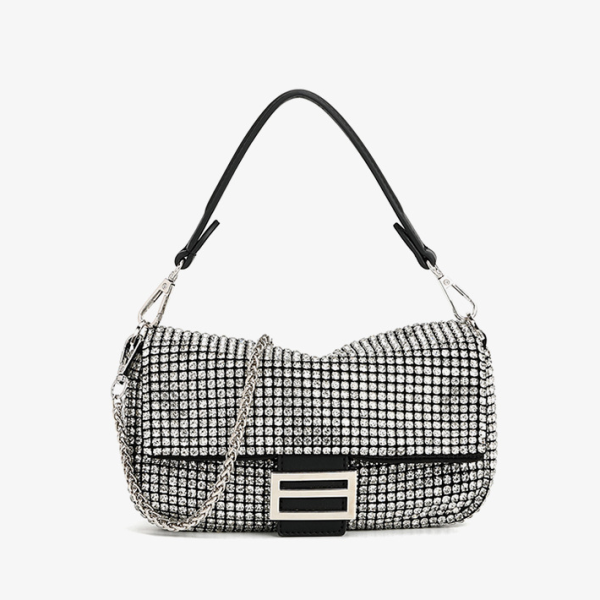 Diamond Embedded Shoulder Bag - Fashionable Women’s Dinner Crossbody