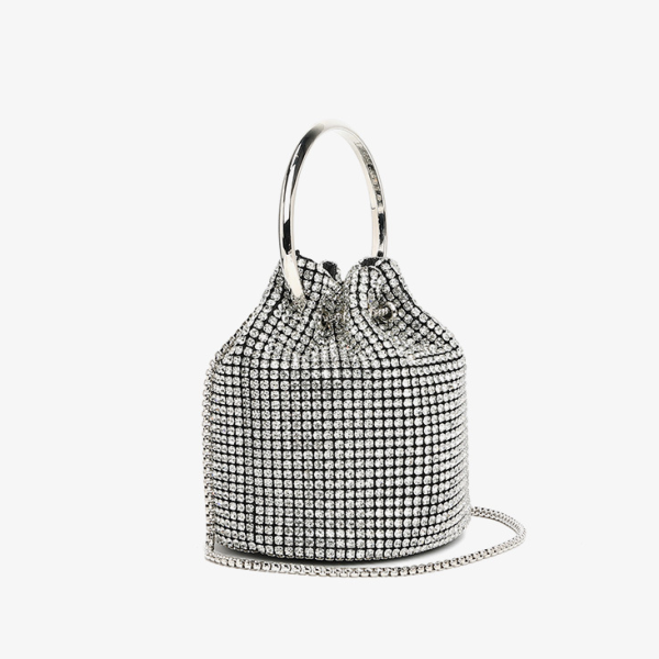 Handmade Diamond Chain Mini Bucket Shoulder Bag for Women - Image 2