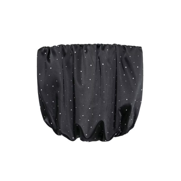 Rhinestone Balloon Sleeve Slim Fit Top for Autumn Winter - Image 3