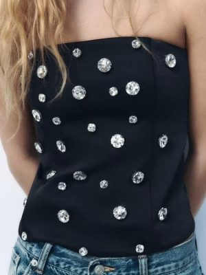 Sexy Jewelry Corset Top for Winter Women