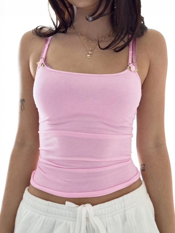 Sexy Solid Color Knitted Sling Top for Women