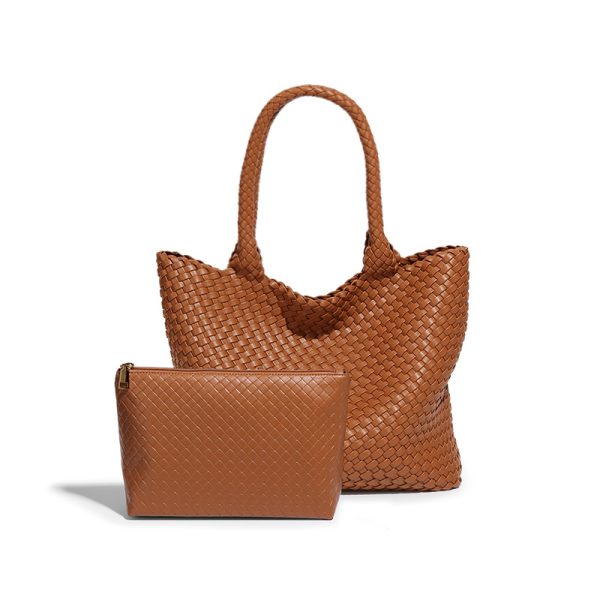 Hand Woven Texture Tote Bag - Large Capacity Summer Shoulder Bag - Image 3