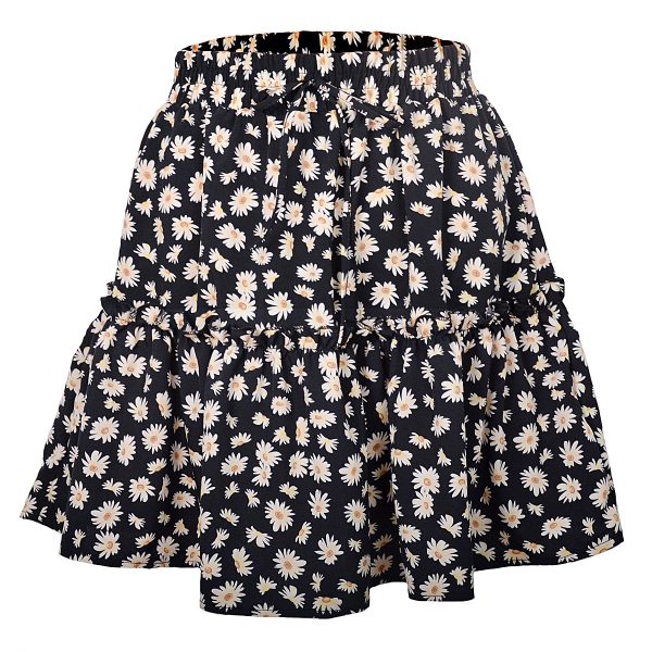 Ladies Floral Daisy Printed Pleated Skirt for Women - Image 5