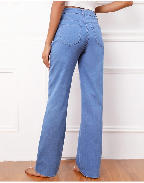 Loose Casual High-Waist Wide-Leg Denim Pants for Women - Image 3