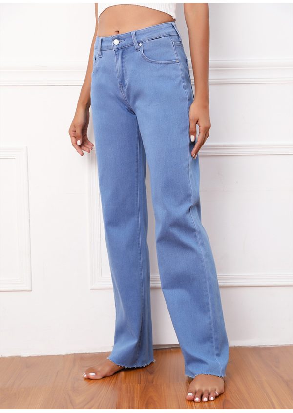 Loose Casual High-Waist Wide-Leg Denim Pants for Women - Image 4