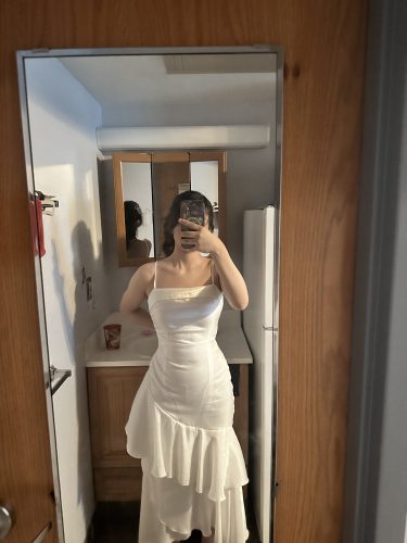 Flower Design Slip Dress Elegant Sexy Spicy Girl Style Slimming Midi Dress for Women photo review