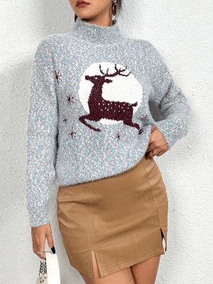 Christmas Elk Jacquard Sweater