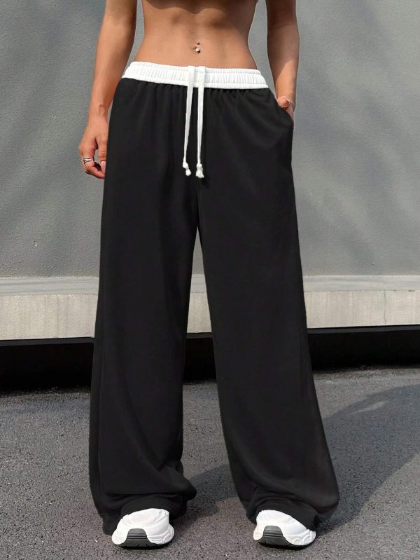 Autumn Winter High Waist Wide Leg Sweatpants Women Casual Thick Trousers - Image 2