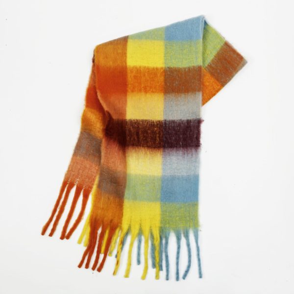 Women’s British Plaid Mohair Scarf - Thickened Autumn Winter Shawl - Image 2