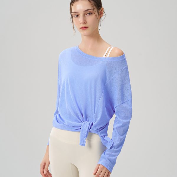 Breathable Long Sleeve Yoga Blouse for Women – Slimming & Lightweight - Image 3