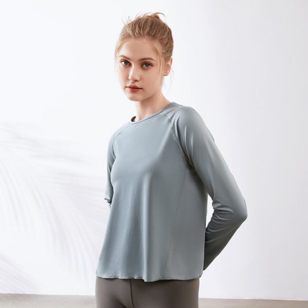 Split Back Yoga & Running Quick-Dry Long Sleeve Top - Image 3