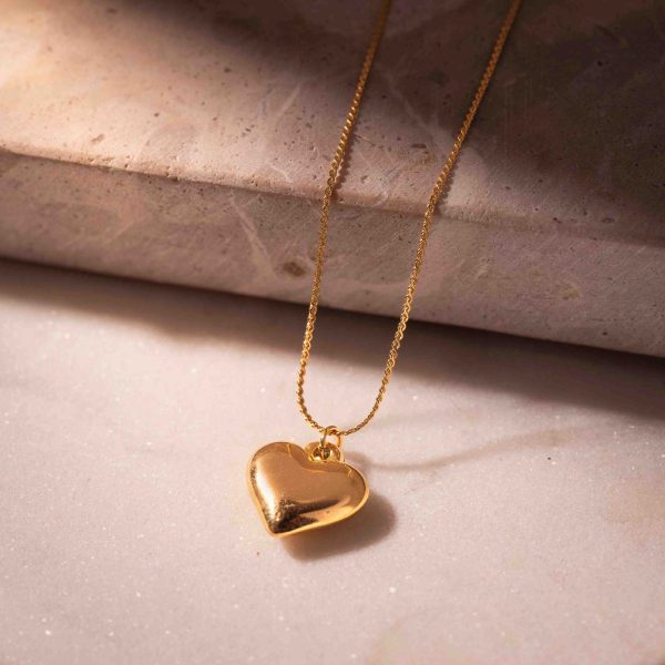 Three-Dimensional Peach Heart Clavicle Necklace - Image 3