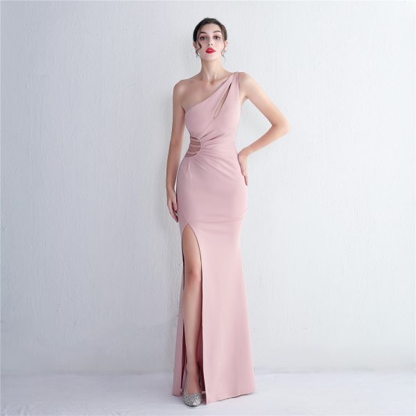 Beaded Fishtail Wedding Dinner Dress with Long Shoulder Sleeves - Image 3