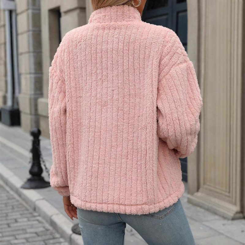 Women's Double-Sided Plush Zipper Cardigan - Autumn & Winter Coat - Image 2