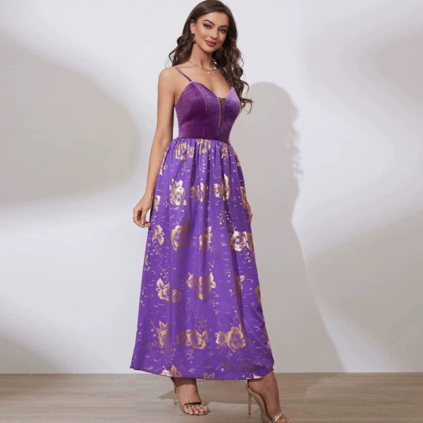 Women's Sexy Strap Velvet Evening Dress for Summer - Image 2