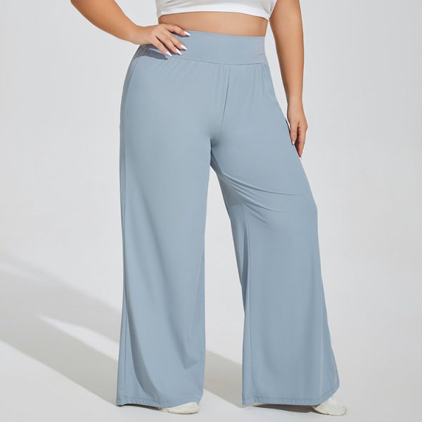 Plus Size High-Waist Wide Leg Yoga & Fitness Flared Pants - Image 2