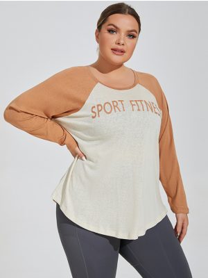 Plus Size Lightweight Yoga Blouse with Long Sleeve & Tencel