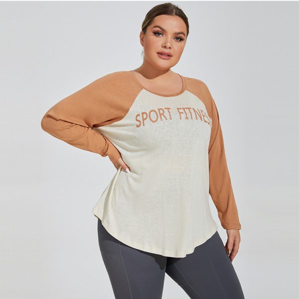 Plus Size Lightweight Yoga Blouse with Long Sleeve & Tencel