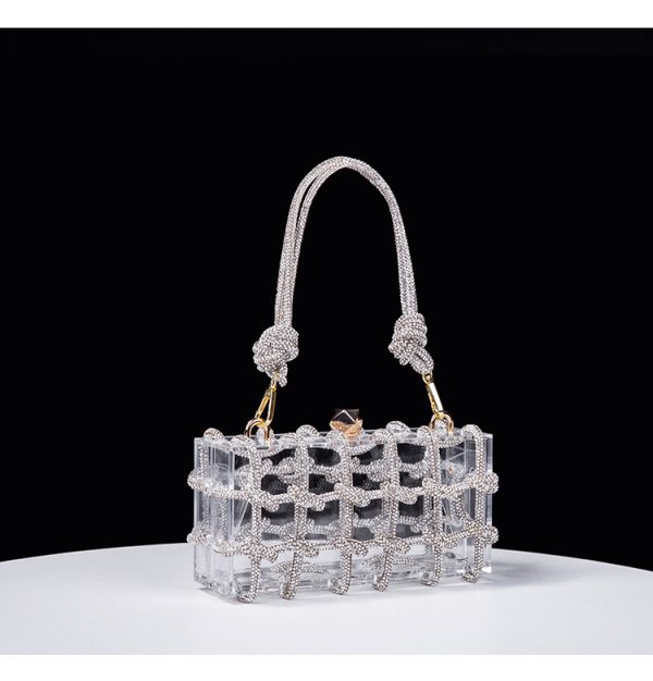 Spring Summer Transparent Braided Rope Square Bag - Image 3