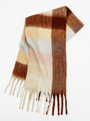 Thickened Plaid Mohair Shawl with Tassels for Couples