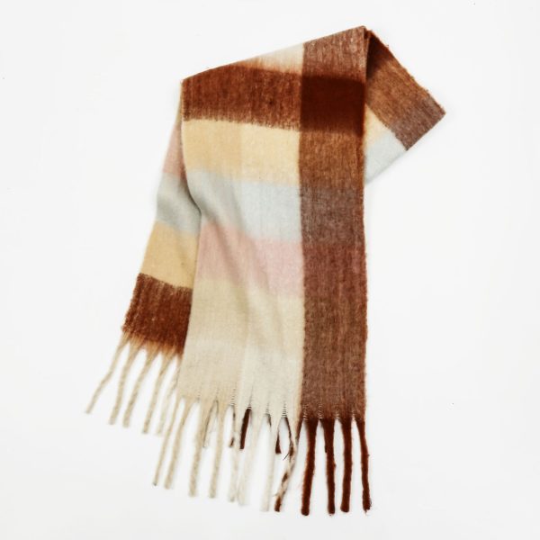 Thickened Plaid Mohair Shawl with Tassels for Couples