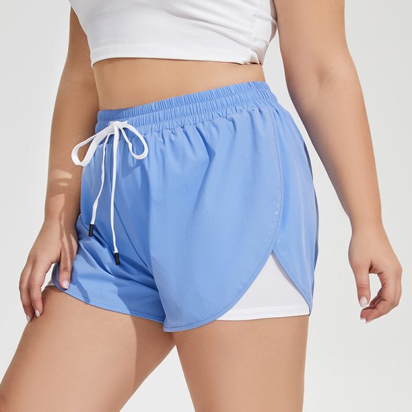 Plus Size Quick-Dry Drawstring Sports Shorts for Women - Image 2