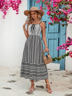 Bohemian Slip Dress for Casual Office Wear