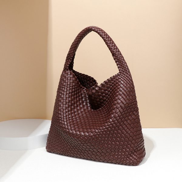 Large Capacity Handmade Woven Tote - Casual Underarm Bag