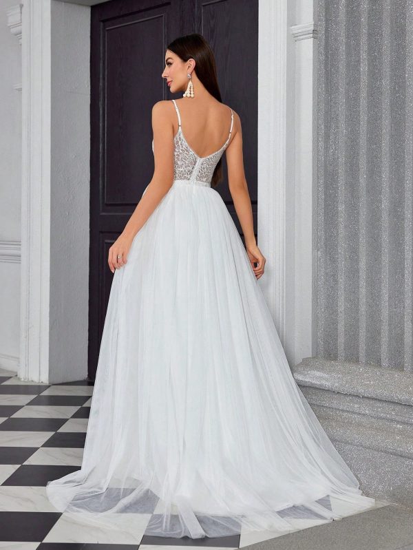 Suspender Tube Top Wedding Dress - Simple Travel & Prom Gown - Image 3