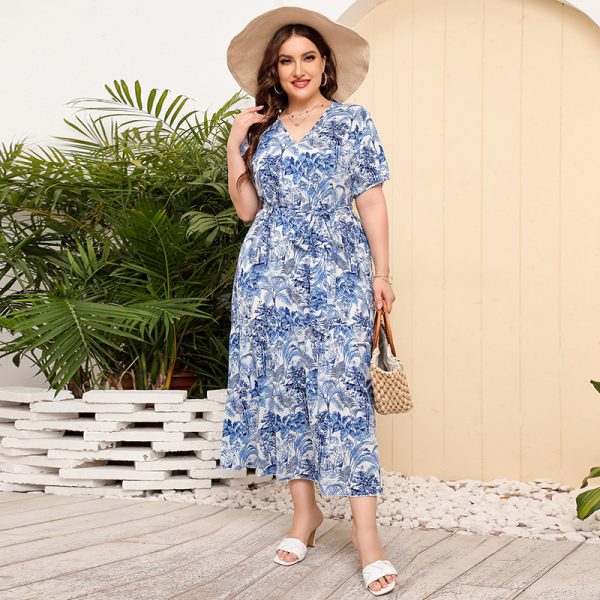 Super Fairy V-Neck Floral Print Beach Dress