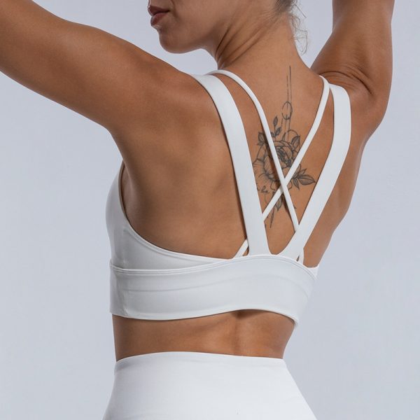 Women's Nude Feel Cross Back Shaping Yoga Vest for Autumn & Winter