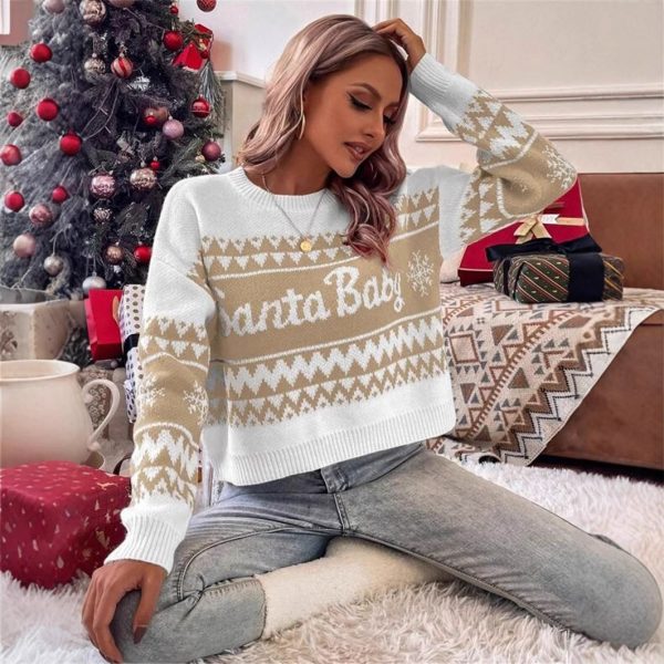 Autumn Winter Loose Round Neck All-Matching Knitted Sweater - Image 2