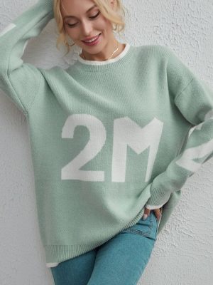 Women’s Autumn Winter Russian Loose Fit Thermal Letter Sweater