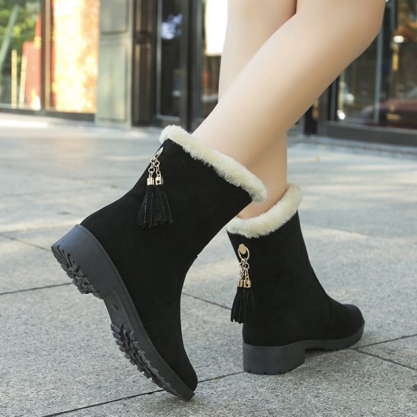 Women's Flat Round Toe Winter Snow Boots - Image 3