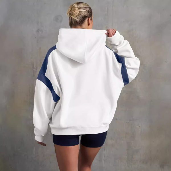 Women’s High-End Contrast Color Varsity Hoodie Jacket - Image 2