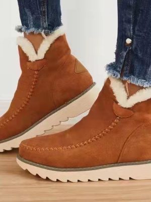 Women’s Platform Cotton Padded Slip-On Winter Boots