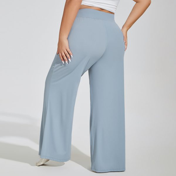 Plus Size High-Waist Wide Leg Yoga & Fitness Flared Pants - Image 3