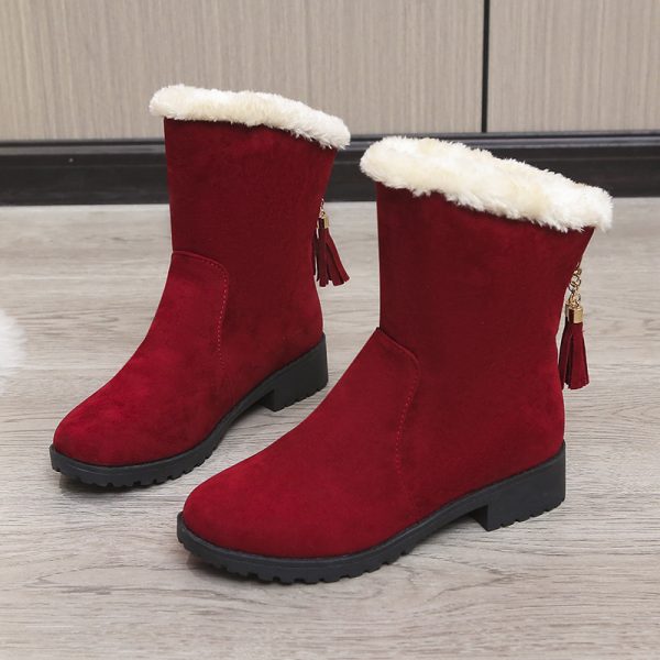 Women's Flat Round Toe Winter Snow Boots - Image 5