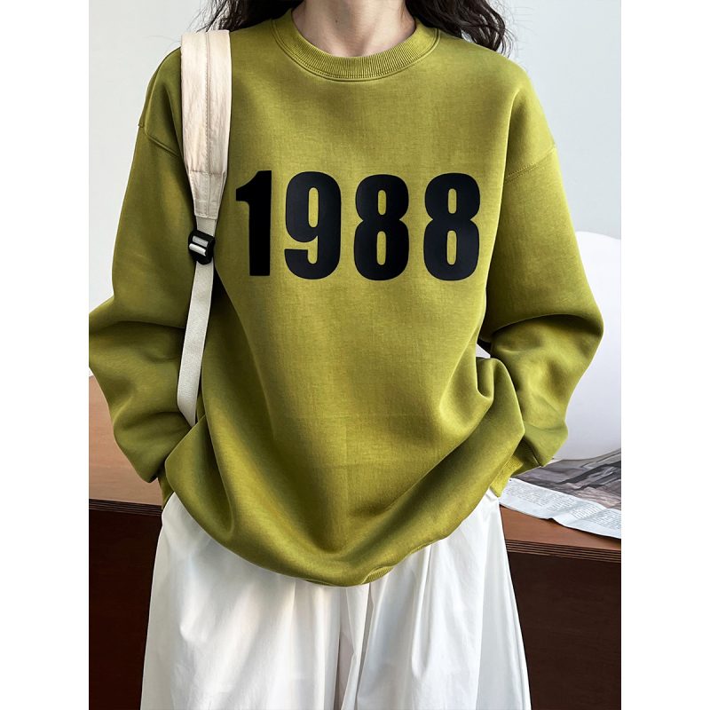 Printed Pullover Sweatshirt Women Lazy Loose Early Autumn Oversize Top - Image 3