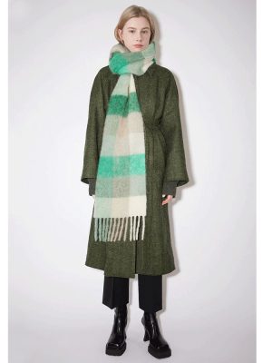 Women’s Rainbow Tassel Plaid Cashmere-Like Winter Scarf